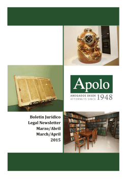 Boletín Jurídico Legal Newsletter Marzo/Abril March