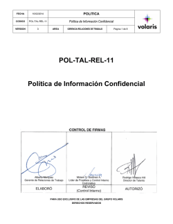 POL-TAL-REL-11 Política de Información Confidencial