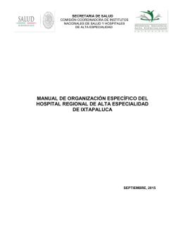 manual de org. específico - Hospital Regional de Alta Especialidad