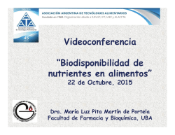 Videoconferencia “Biodisponibilidad de nutrientes en alimentos