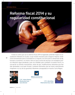Reforma fiscal 2014 y su regularidad constitucional