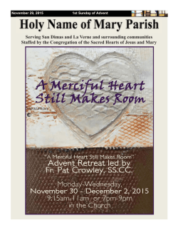 November 29, 2015 - Holy Name of Mary Parish