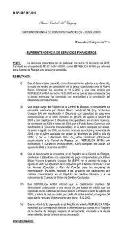 Res SSF 397 - 2015 - Banco Central del Uruguay