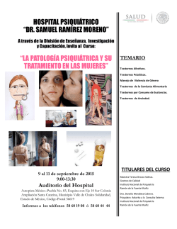 HOSPITAL PSIQUIÁTRICO “DR. SAMUEL RAMÍREZ MORENO” “LA