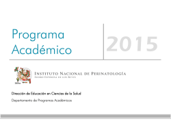 Programa Académico - Instituto Nacional de Perinatología
