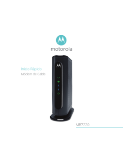 Inicio Rápido MB7220 - Motorola Cable Modems & Gateways