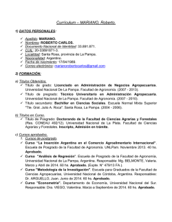 Currículum – MARIANO, Roberto. - Universidad Nacional de La