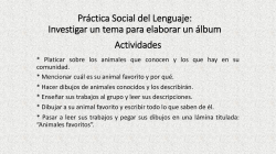 Práctica Social del Lenguaje: Investigar un tema para elaborar un