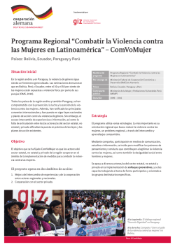 Programa Regional “Combatir la Violencia contra las Mujeres en