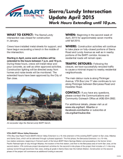 Sierra/Lundy Intersection Update April 2015 Work Hours Extending