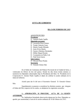 JUNTA DE GOBIERNO - Diputación Provincial de Soria