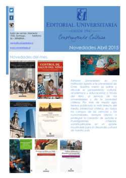 Novedades Abril 2015 - Editorial Universitaria