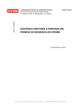 Informe asistencia sanitaria - Comisiones Obreras de Cantabria