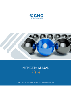 Memoria 2014 - Cámara Nacional de Comercio, Servicios y Turismo