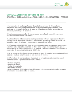 SALVAMENTOS OCTUBRE 2015 - Seguros Bolivar Institucional
