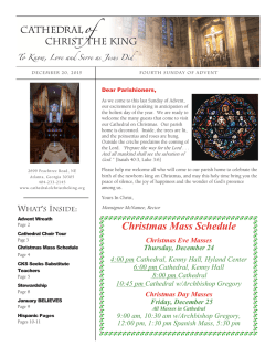 Christmas Mass Schedule - Cathedral of Christ the King