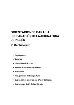 Orientaciones de Inglés 2º Bachillerato.