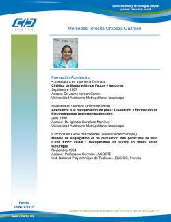 Curriculum de Mercedes Teresita Oropeza Guzmán