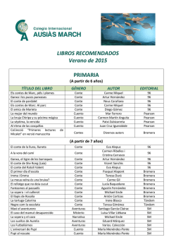 LIBROS RECOMENDADOS Verano de 2015 PRIMARIA