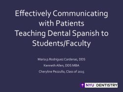 Effectively Communicating with Patients Teaching Dental Spanish to