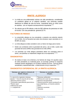 RINITIS ALERGICA - Sociedad Valenciana de Medicina Familiar y
