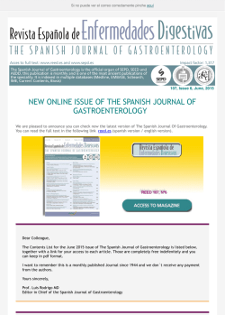 new online issue of the spanish journal of gastroenterology