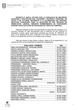 Listado de admitidos y excluidos - Ayuntamiento de Las Torres de