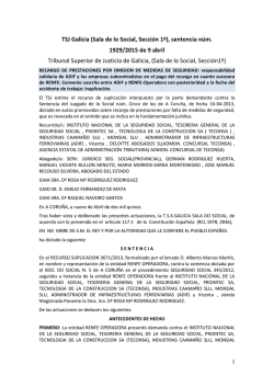 TSJ Galicia (Sala de lo Social, Sección 1ª), sentencia núm