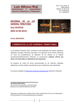 Reforma de la LGT Ley 34/2015 - Luis Alfonso Rojí, Asesores