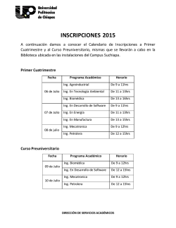 INSCRIPCIONES 2015 - Universidad Politécnica de Chiapas