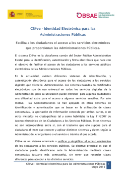 Cl@ve - Identidad Electrónica para las Administraciones Públicas