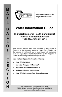 Voter Information Guide - San Bernardino County Elections Office of
