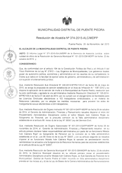 Resolución de Alcaldia N° 374-2015-MDPP