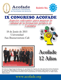 Boletín N° 14 - ACOFADE Asociacion Colombiana de Facultades