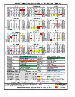 2015-16 Instructional Calendar - Lake Shore Central School District