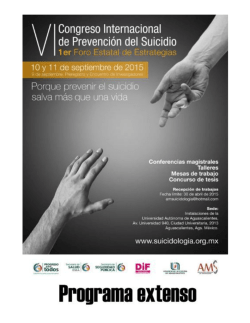 vi congreso internacional de prevención del suicidio
