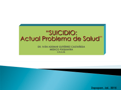 “SUICIDIO: Actual Problema de Salud”