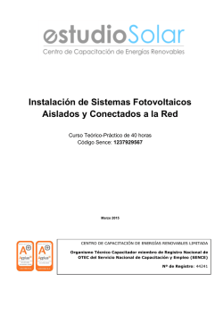 Instalación de Sistemas Fotovoltaicos Aislados y Conectados a la Red