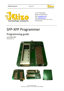 SFP-XFP Programmer - Ktizo Technology Solutions