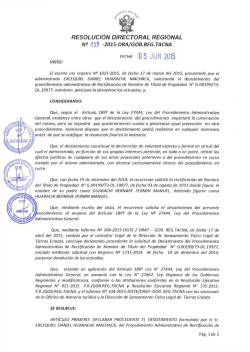 R.D.R. Nº 159-2015-DRAT - Dirección Regional de Agricultura