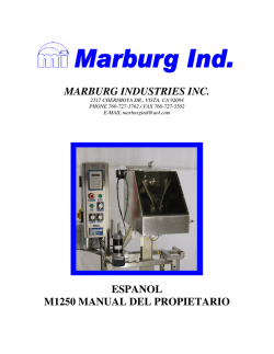 M1250 Manual del Operador - Marburg Industries, Inc.