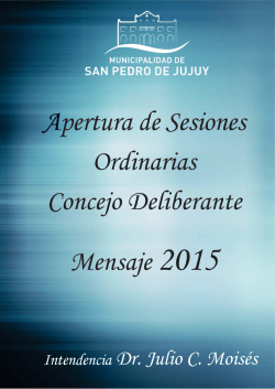 DISCURSO APERTURA SESIONES 2015