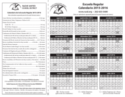 Escuela Regular Calendario 2015-2016