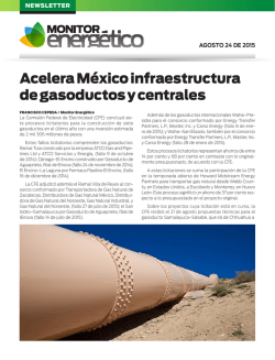 Acelera México infraestructura de gasoductos y centrales