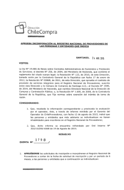 Resolución Proveedores Inscritos Julio 2015