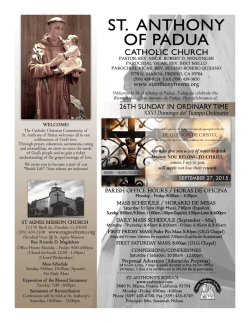 09/27/15 - St. Anthony of Padua Catholic Church