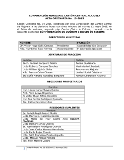 Ordinaria No. 19-2015 - Municipalidad de Alajuela