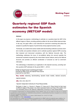Quarterly regional GDP flash estimates for the Spanish
