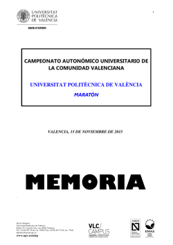 Memoria - Universidad de Alicante