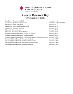 CRD Abstract Book 2015 - Indiana University Cancer Center